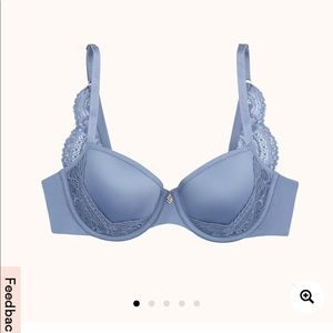 24/7 lace back t shirt bra black 38f